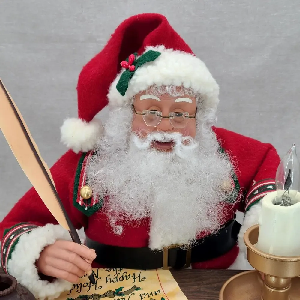 Trim A Home VTG 1993 Writing Santa Animatronic Christmas Figurine #35321 in Box